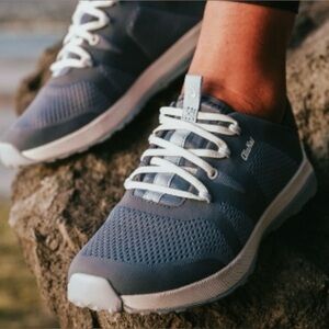 OluKai Women's Navy Blue Knit Lace-Up Sneakers